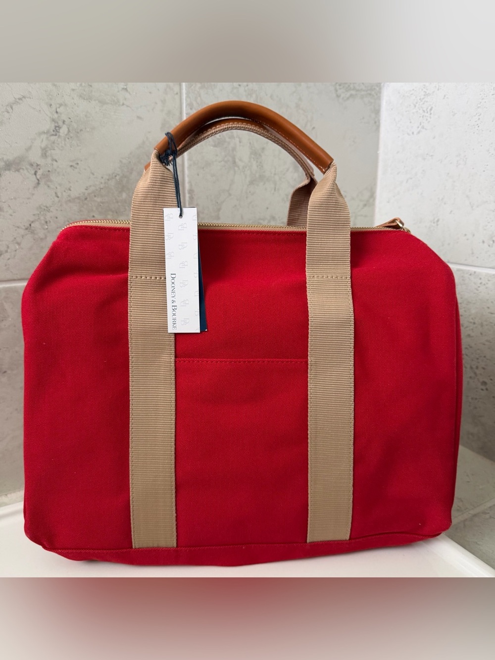 Dooney & Bourke Red Canvas Pickleball Duffel - Picture 8 of 16